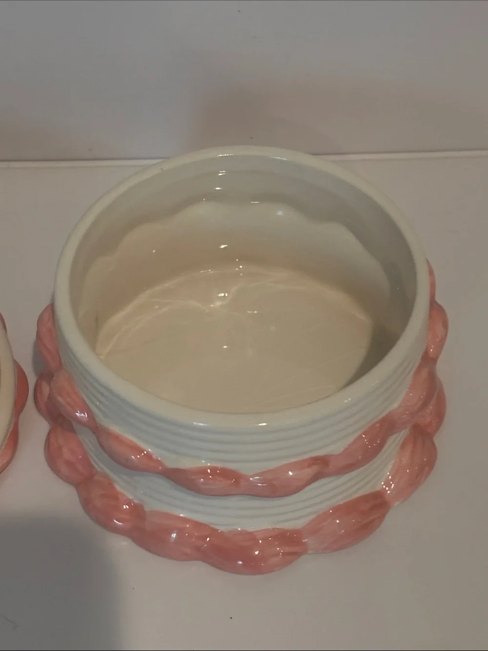Jelly Belly Birthday Cake Ceramic Candy Jar with Tag – Pink & White Layer Cake